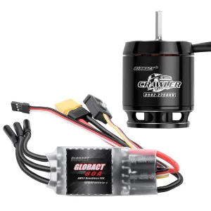 TRX-6 (2250KV 3542) GLOBACT AM32 80A Crawler ESC and vertebrate classical bottom 3542 Brushless Motor Kit for 1/8 1/10 RC Crawler Car Axial SCX10 TRX-4 