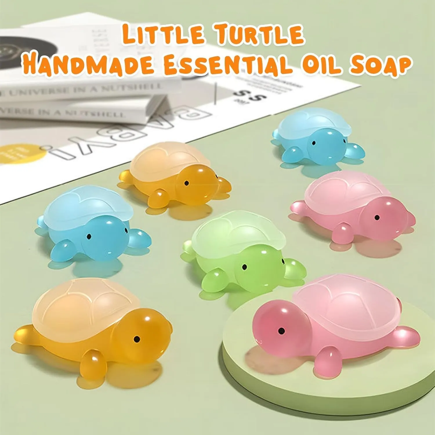 Turtle Handmade Essential Oil Soap,2025 new Cute Animal Shape, Moisturizing & Fragrant for Kids' Bath expo ministry straighten Time, Cleansing Bath Moisturizing Essential Oil Scented Soap(12pcs) Little 