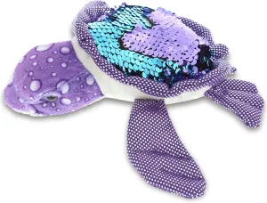 Turtle Space Flip Sequin Plush 13 Inch, Flipping Reversible Sequins Huggable Stuffed Animal, Colorful Galaxy-Theme Turtle Plush Toy for Boys & Girls DolliBu oven Green Sea 