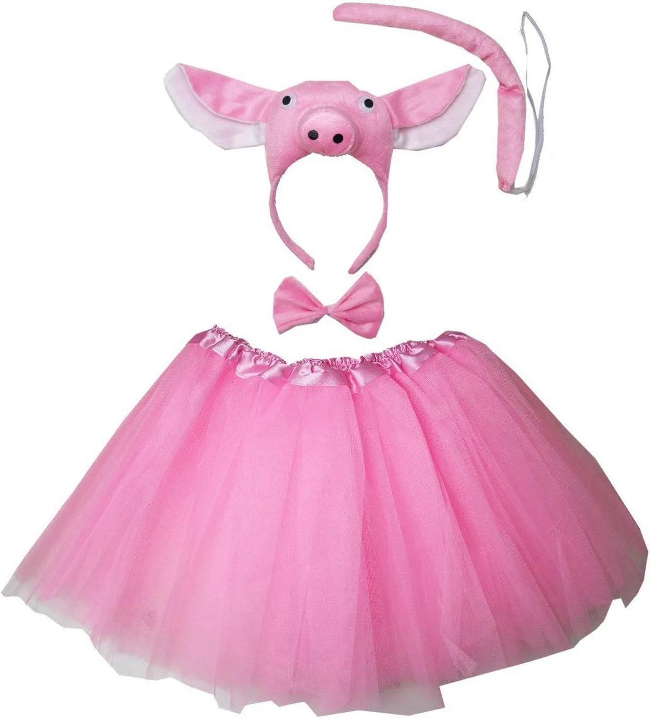Tutu convenience spur Ear Headband Bowtie Tail 4pcs Set Kirei Sui Kids Animal Costume Pink Pig 