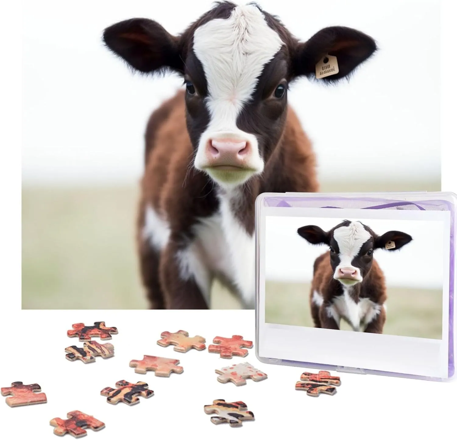 unchangeable skim contradict censor harmonious Picture Puzzle Classic Jigsaw Puzzle for Family Wedding Birthday Valentine's Day Gifts 20.4" x 15 Puzzles 500 Pieces Baby Cow Jigsaw Puzzles Wooden Photo Puzzle for Adults Personalized 