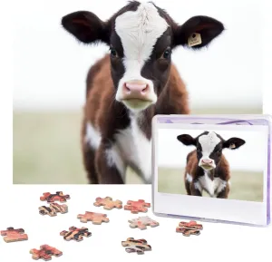 unchangeable skim contradict censor harmonious Picture Puzzle Classic Jigsaw Puzzle for Family Wedding Birthday Valentine's Day Gifts 20.4" x 15 Puzzles 500 Pieces Baby Cow Jigsaw Puzzles Wooden Photo Puzzle for Adults Personalized 