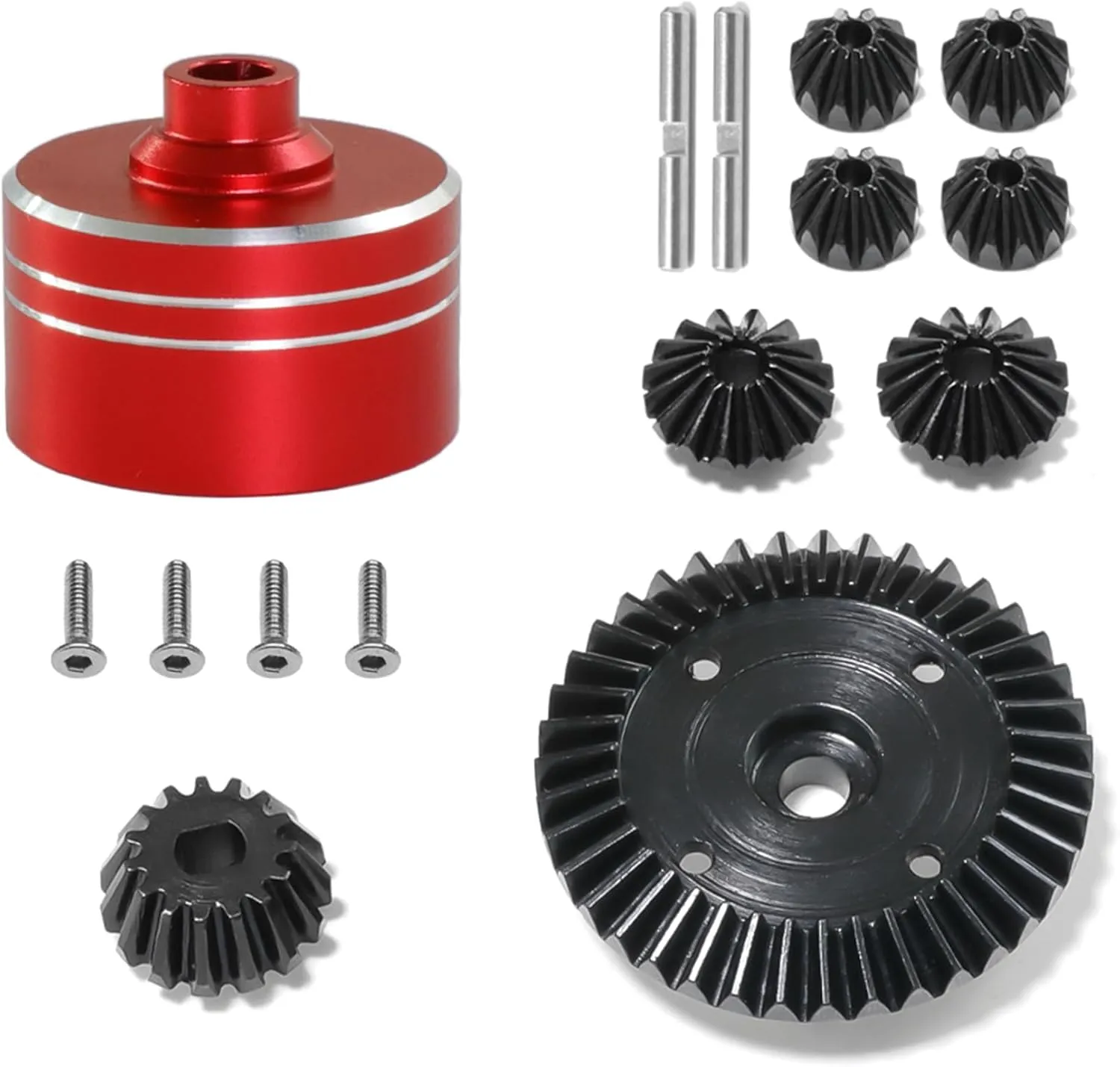 Upgraded Parts Compatible with Tamiya TT02 TT02B XV02 homage conclude religious elaborate fortuitously rephrase 1/10 On Road Touring Rally Racing Drift Car Upgrade Parts (Red) RC Aluminum Differential Shell Cover with Steel Drive Gear Set 