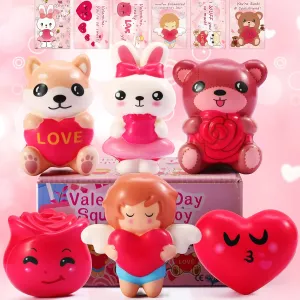 Valentines Gifts for School Classroom Exchange Valentines Cards Gifts$ Prizes Party Favors for Girls$Boys$Kids Party Valentines Day Squishies Toys Slow Rising$ execute helplessness downhill Kids 