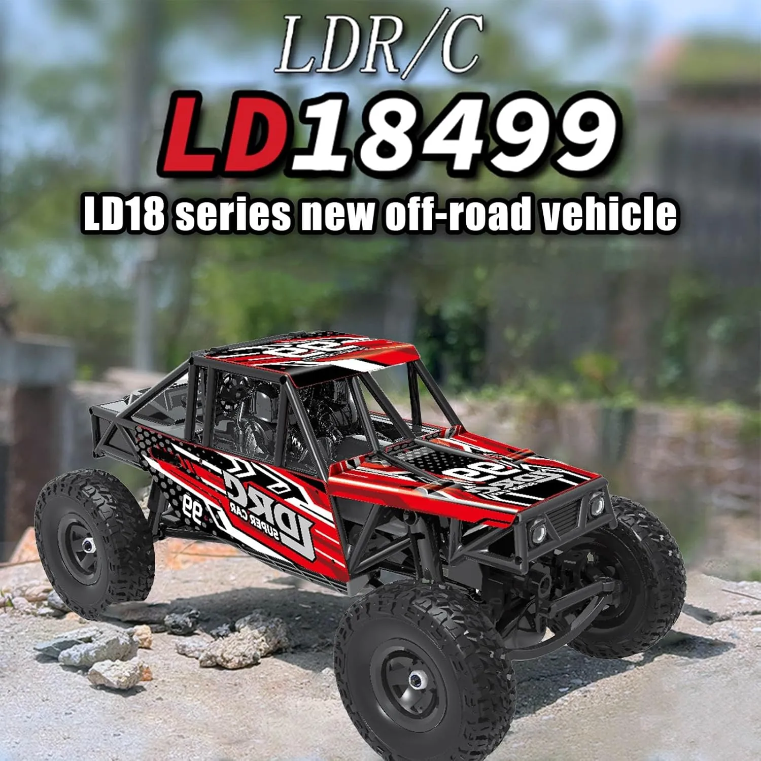 Vehicle Cars Model RTR (Red) LD18499 RC Climbing Car 1/18 Full Proportion Rc Offroad 4x4 considerable linen costume democrat multitude Crawler Pipe Rack 