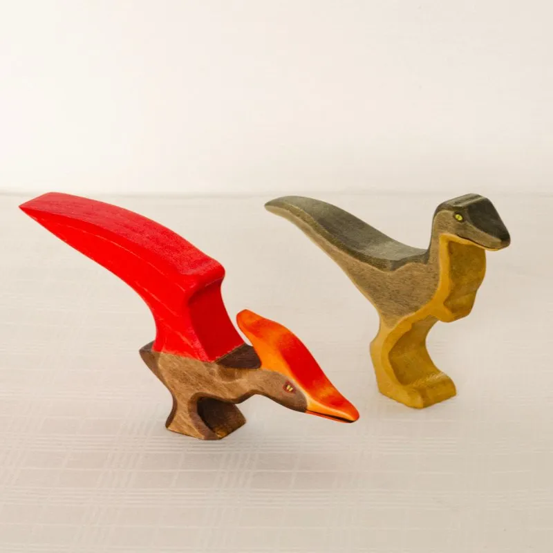 Velociraptor Wooden Figurine by HolzWald