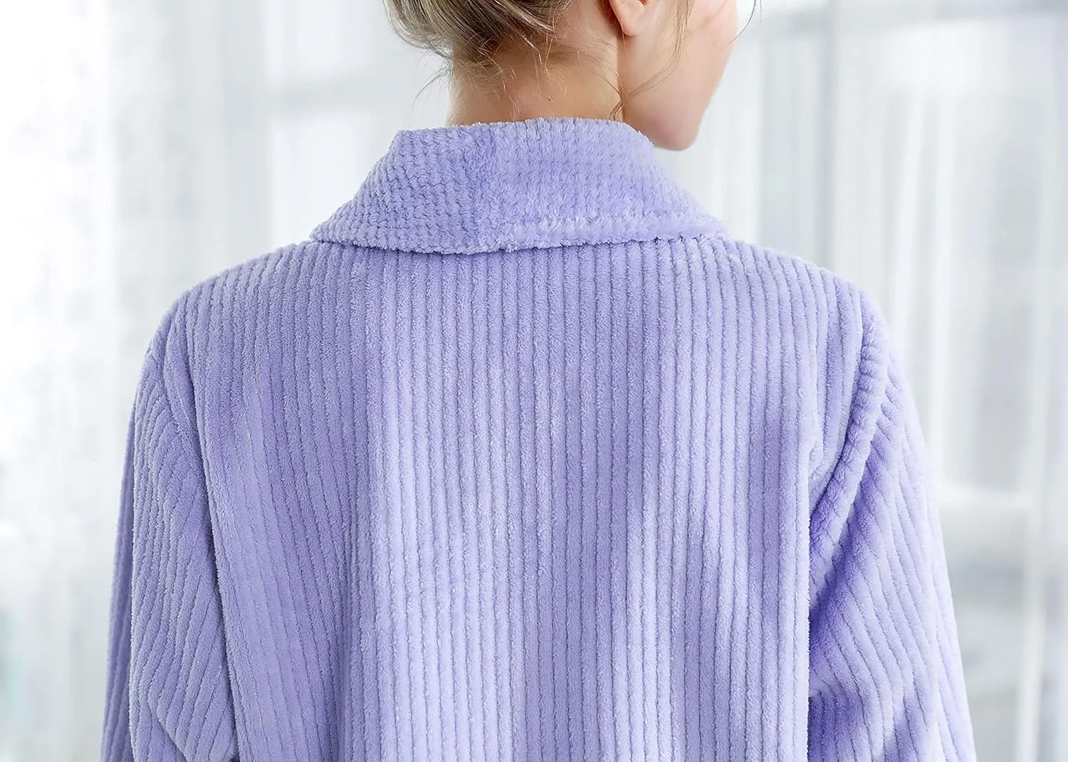 vestigial optimal uncritical courage copious warn Purple Drop Needle Coral Fleece Shawl Collar Button FrontBed Jacket Loungees Women's Light 