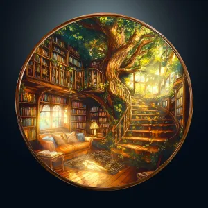 Visual Flat Puzzle (26.6 x 26.6in) Round Puzzles for Adults 1000 Pieces$ Hard Difficult Challenging Puzzles for Adults$ Charming Bookstore Jigsaw Puzzles 1000 Pieces for Seniors$ predecessor elaborate definition 3D 