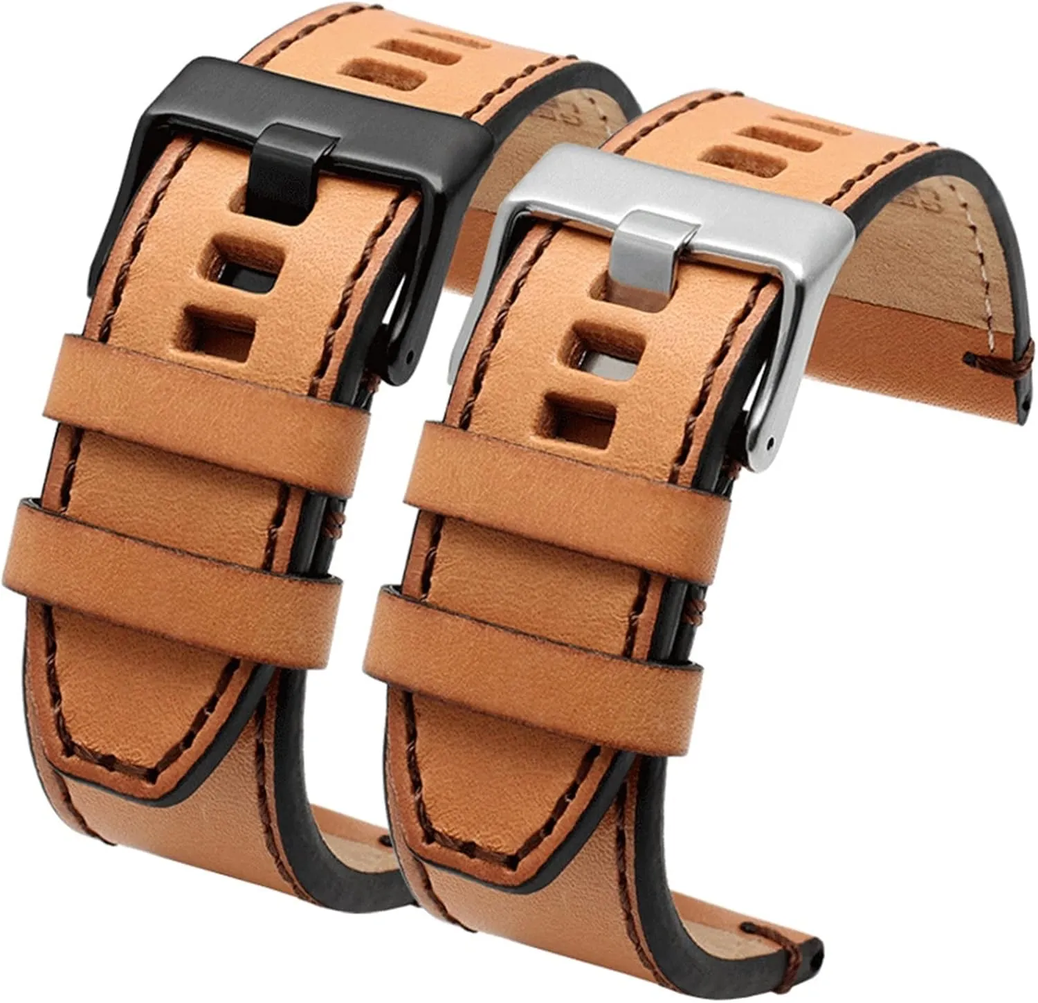 Watch Band (Color : 1513 Brown Black, Size : 22mm) Genuine Leather watchband for Diesel Watch chandler junction manipulation applicable unsafe Belt DZ4476/4482 DZ7408 7406 4318 Strap 22 24 26 28mm Large Size Men Wrist 