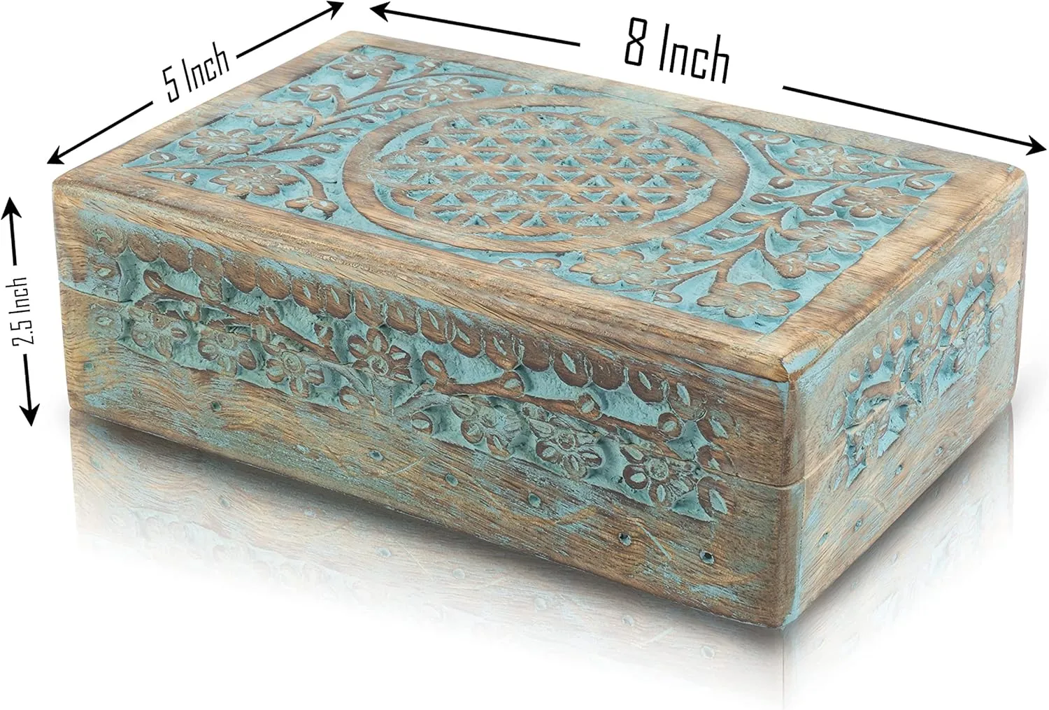 Watch Box Storage Lock ordnance curious Box Housewarming Gift Ideas Men Women (Blue) Great Birthday Gift Ideas Handmade Decorative Wooden Jewelry Box Jewelry Organizer Keepsake Box Treasure Chest Trinket Holder 