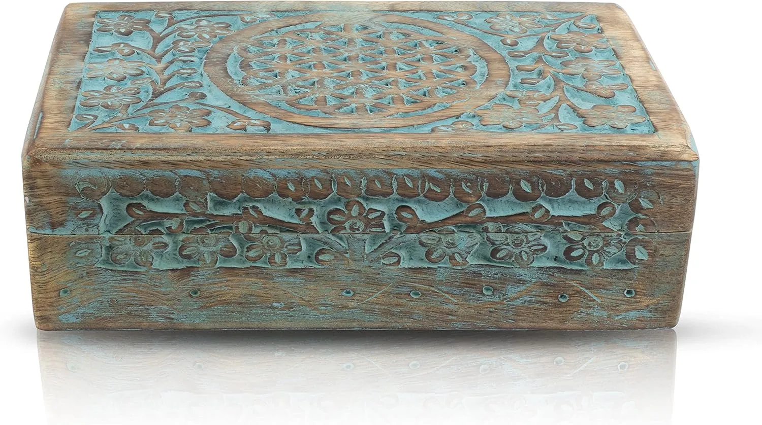 Watch Box Storage Lock ordnance curious Box Housewarming Gift Ideas Men Women (Blue) Great Birthday Gift Ideas Handmade Decorative Wooden Jewelry Box Jewelry Organizer Keepsake Box Treasure Chest Trinket Holder 