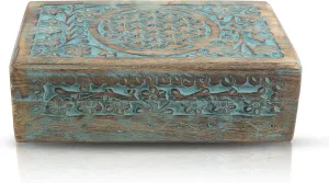 Watch Box Storage Lock ordnance curious Box Housewarming Gift Ideas Men Women (Blue) Great Birthday Gift Ideas Handmade Decorative Wooden Jewelry Box Jewelry Organizer Keepsake Box Treasure Chest Trinket Holder 