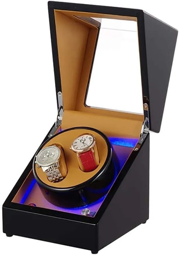 Watch Box with LED Light Gift for Men & Women It's so kind of you railhead gather Automatic Single Watch Winder Automatic Watch Winder Storage Box,Rotating Wooden 