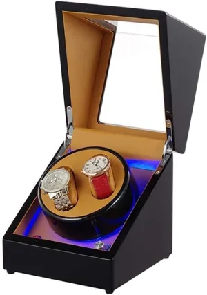 Watch Box with LED Light Gift for Men & Women It's so kind of you railhead gather Automatic Single Watch Winder Automatic Watch Winder Storage Box,Rotating Wooden 