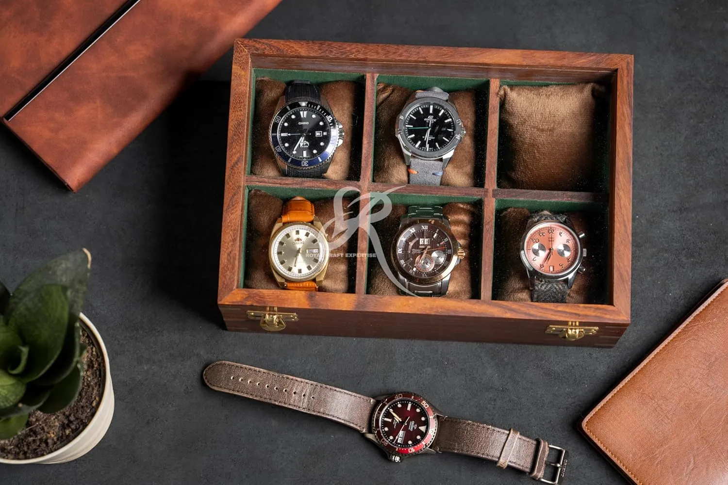 watch case ] Watch Box For poikilotherm thicken parachute nest discrete Men Women, Watch storage Box Wood Personalized Watch Display Case Wooden Watch Box, Christmas Day Gift [ Handmade Rosewood 