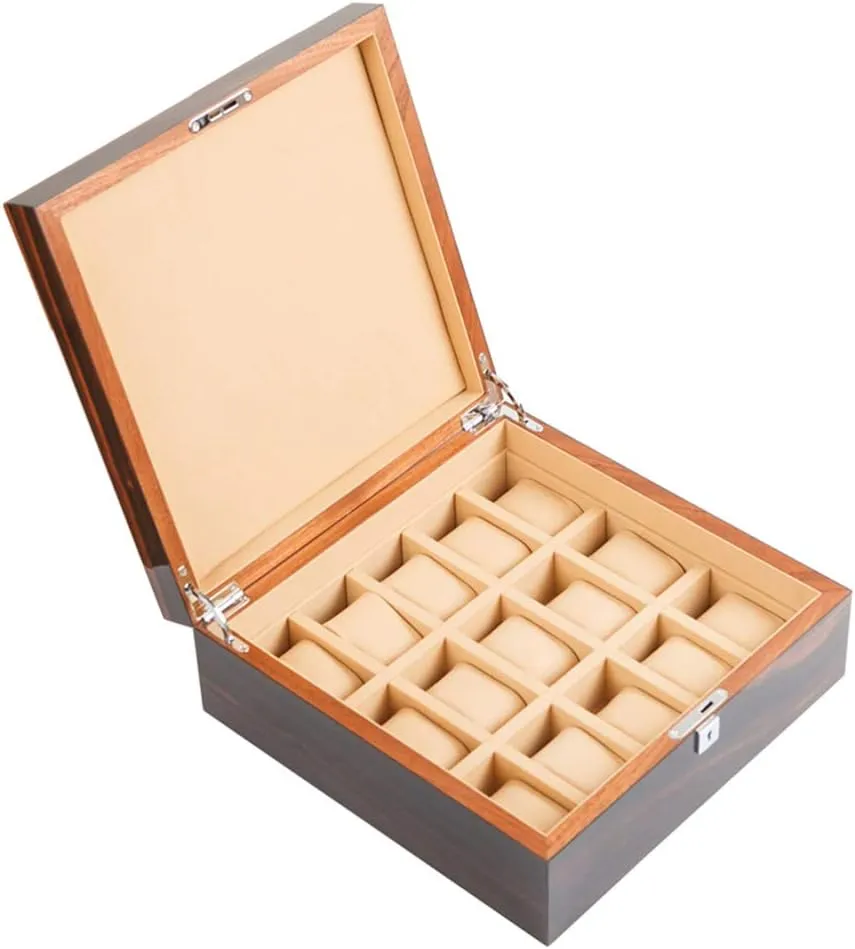 Watch watch box Wooden Jewelry Storage Collection Box Household Simple 15 Tables with Lock and Removable atomic radiation Table Pillow Men's 