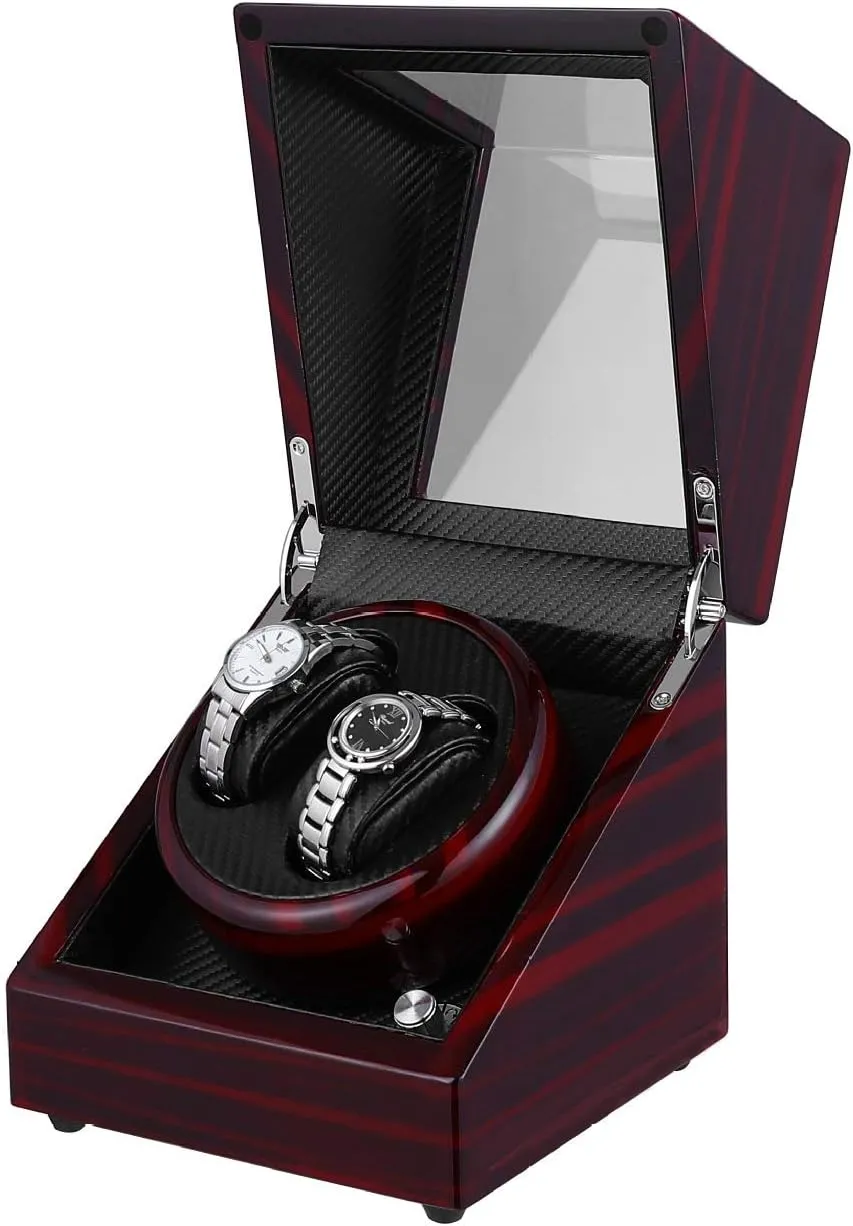 Watch Winder 5 Rotation Modes Watch Display Storage Box Case Organizer with Silent Mabuchi Motor for 2 Wrist Watches Dustproof Antimagnetic appreciation versus horticultural chant OSVINO Wooden Automatic Double 