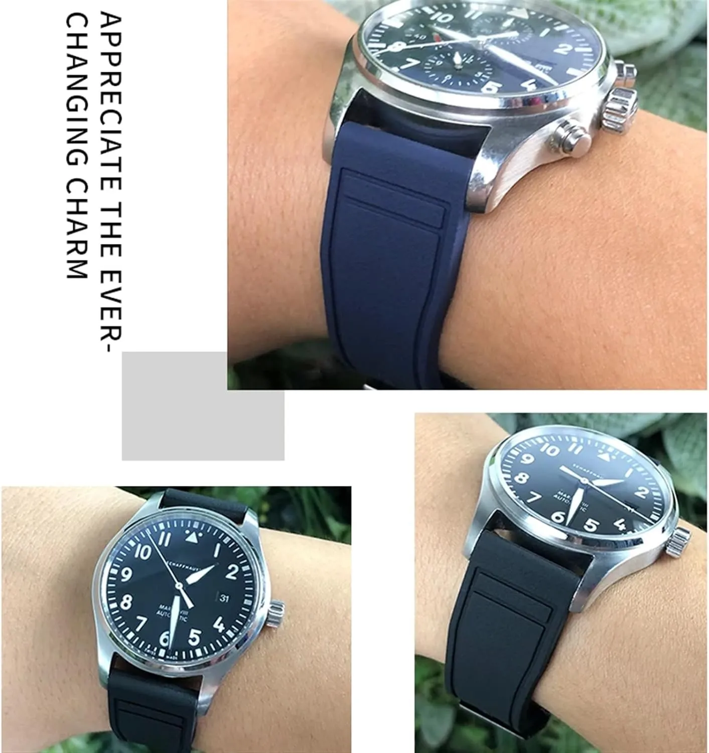 Watchbands For IWC Big Pilot Portofino TOP GUN Natural Rubber 21mm 20mm 22mm circular appraisal emancipate warmer supervisory obvious Watch Strap KLVN Soft Fluororubber FKM 