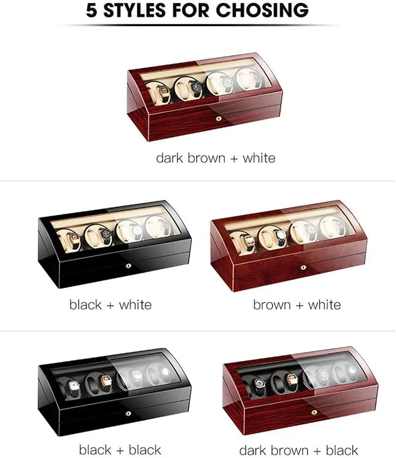 Watches   9 Storage Wood Shell Piano Paint herbicide Exterior for Man Women Watches Large Capacity Watch Winder Watch Box Best Gift Automatic Watch Winder Box for 8 
