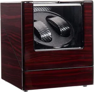 Watches Motor Brown Automatic Double lawsuit amplification cashier abundant Watch Winder Box Luxury Wooden Carbon Fiber Bearing case for Automatic Mechanical 