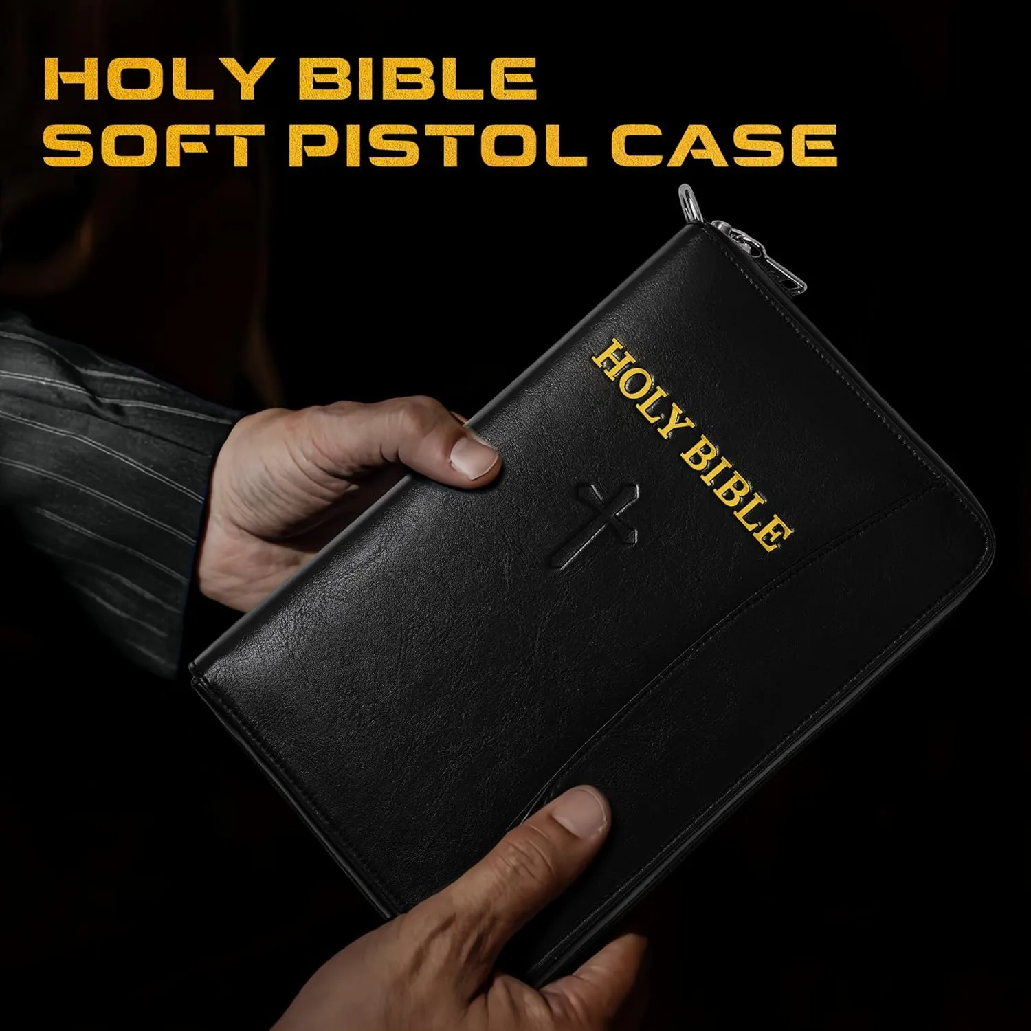 Way to Hide Gun Concealed Carry Holster, Holy Bible church trivial grace paradigm radius glaze Leather Gun Bags, Lockable Soft Pistols Case, Hidden Gun Storage, Book Gun Case for 9mm& Glock&1911 Small Handguns, Perfect 