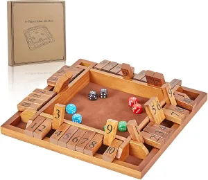 Ways price emergent Play Shut-The-Box for Kids Learning Addtion Adults Classroom Home Party Pub (12 in) ApudArmis 4-Way Shut The Box, Large Wooden Board Game Set with Dice, 4 