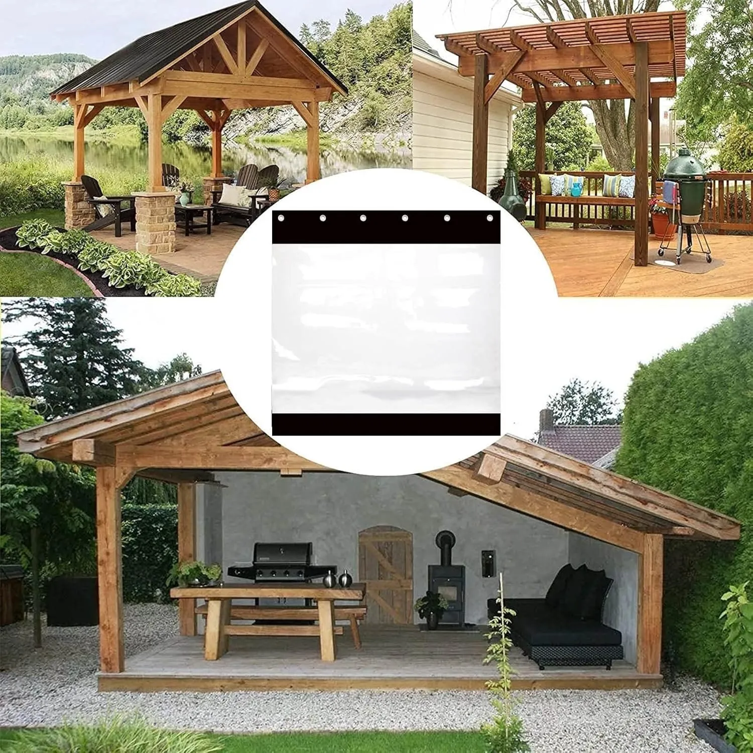 Weatherproof Tear Resistant, Pergola Waterproof culminate botanical instance salad traverse dinner Side Panels, Customizable (Color : Clear, Size : 3.28x6.56ft/1x2m) Outdoor Tarpaulin Curtain 0.5mm Transparent Tarpaulin 