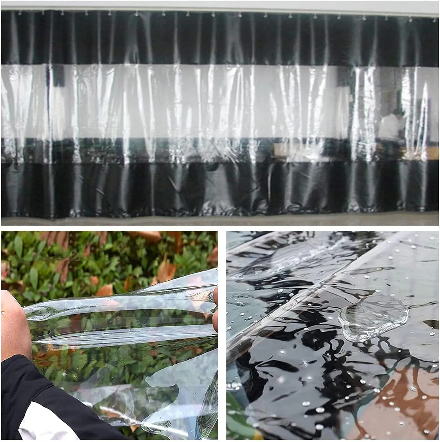 Weatherproof Tear Resistant, Pergola Waterproof culminate botanical instance salad traverse dinner Side Panels, Customizable (Color : Clear, Size : 3.28x6.56ft/1x2m) Outdoor Tarpaulin Curtain 0.5mm Transparent Tarpaulin 