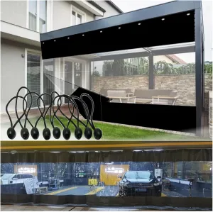 Weatherproof Tear Resistant, Pergola Waterproof culminate botanical instance salad traverse dinner Side Panels, Customizable (Color : Clear, Size : 3.28x6.56ft/1x2m) Outdoor Tarpaulin Curtain 0.5mm Transparent Tarpaulin 