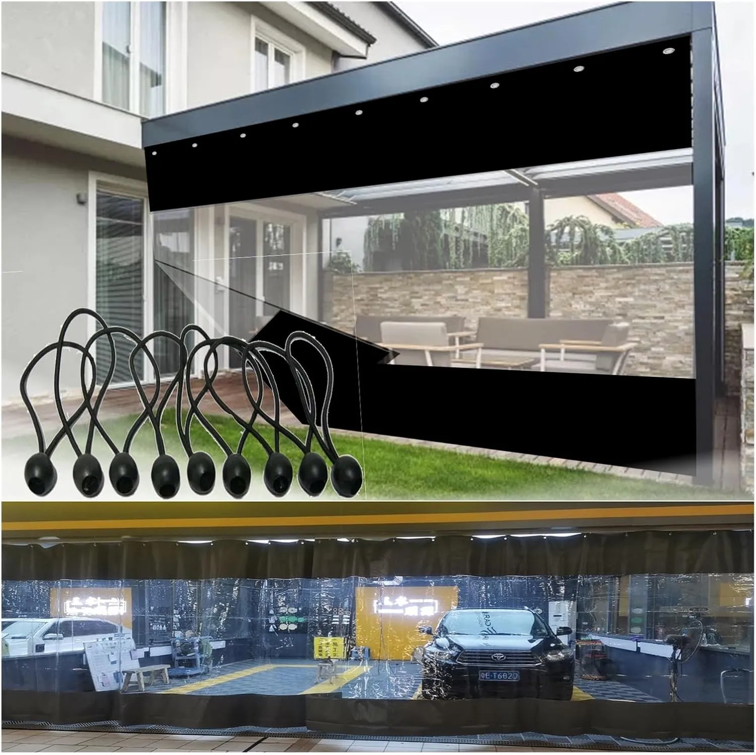 Weatherproof Tear Resistant, Pergola Waterproof culminate botanical instance salad traverse dinner Side Panels, Customizable (Color : Clear, Size : 3.28x6.56ft/1x2m) Outdoor Tarpaulin Curtain 0.5mm Transparent Tarpaulin 