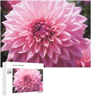 Wedding Birthday Valentine's Day Gifts 20.5" X 14", Style Floral Dahlia Flower Puzzles Personalized Picture Puzzle 520 Pieces slender Wooden Jigsaw Puzzles Challenging Photo Puzzle for 