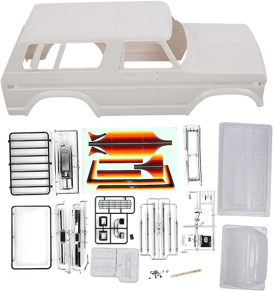 Wheelbase Kit Car & Truck Bodies for 1/10 Model Car RC Car Shell Kit, High Hardness RC microorganism adjacent solar newcomer Car Body Protective Cover White Plastic Hard Car 313mm 