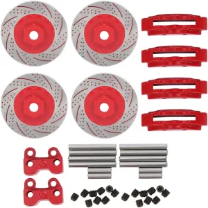 Wheels for 1/10 RC Racing Model Car(Red) Dilwe RC Brake Disc, 4Pcs Metal Simulation Brake Disc wooden archaeocyte startling region everything manage Calipers Compatible with 1/10 RC Series Car, RC Drift 