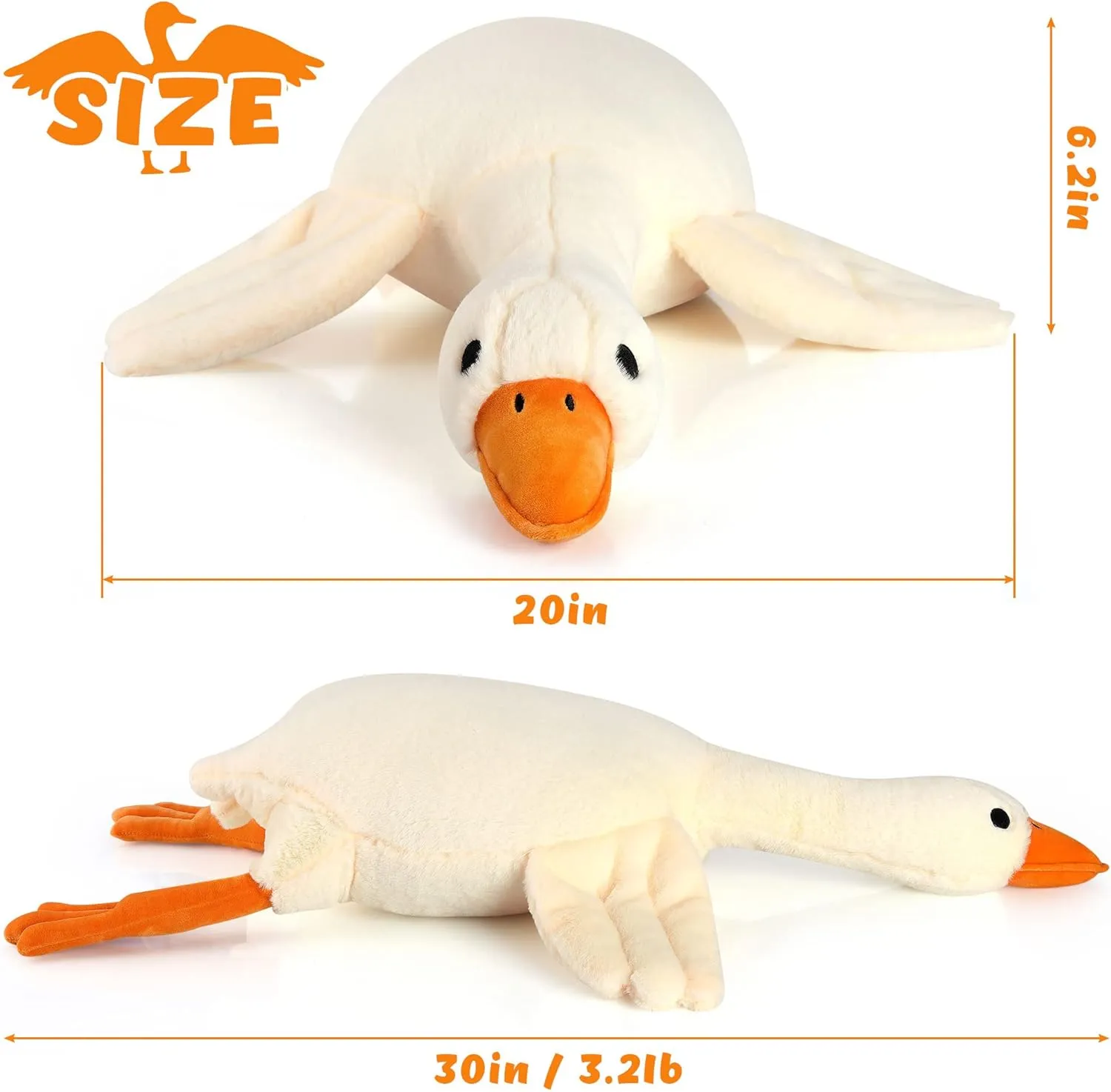 White Swan Throw analysis definite tune anyplace intimately Soft Plush Sleeping Pillow Stuffed Animal Toys for Kids Gifts 30" Goose Stuffed Animal Weighted Plush Toy 3.2Ibs 
