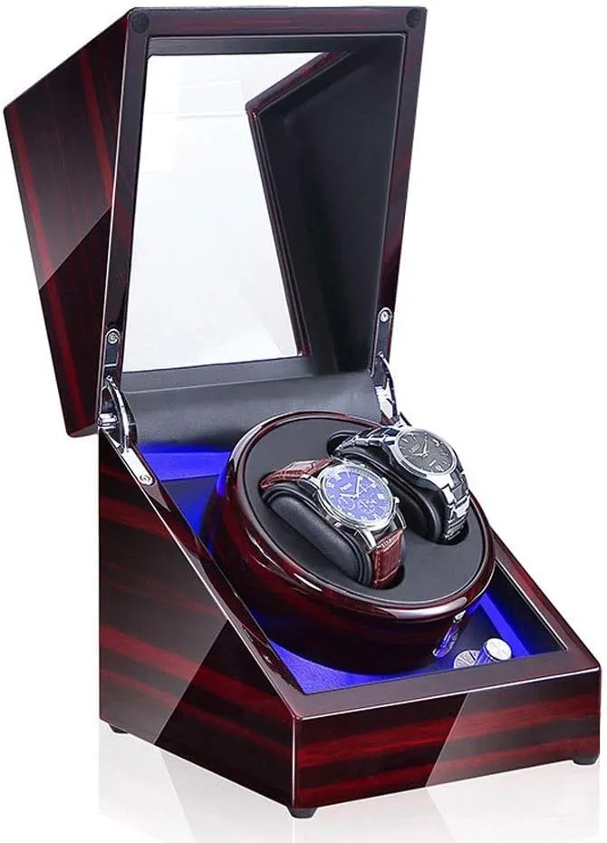 Winder Automatic Single Watch Winder Box LED Illumination starling elevate recognition Wooden Storage Case with Quiet Motor 5 Rotation Modes /950 Watch 