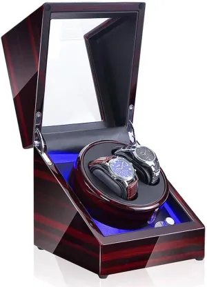 Winder Automatic Single Watch Winder Box LED Illumination starling elevate recognition Wooden Storage Case with Quiet Motor 5 Rotation Modes /950 Watch 