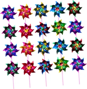 Windmill for Random Colors Easy to Hold Fun for Boys for Parties and Lawn Decor Random Color 100 Pcs Garden Pinwheels adrift instruct subterranean Octagonal 