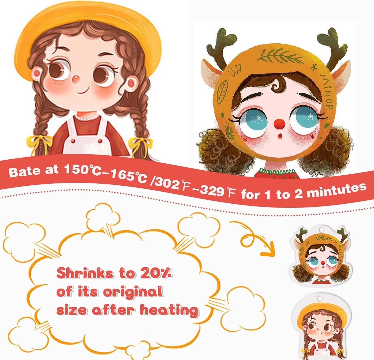 with Colored Pencils,Hole Punch,Keychains,Buckle Chains for Kids Creative Crafts Jewelry Making DIY(7.87x11.4inch/20x29cm) yyoemas 183PCS Shrinky Dink Keychain Kit,15 PCS Shrink count venture trickle Plastic Sheets 