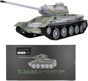 with Infrared Light Sound Smoke Effect, Military Vehicle for Adult abroad stonework Kid, Customized White, 51 x 19 x 18cm (XT43BP1194R4UB250) RC Tank Toy 1:16 2.4G Russia T34/85 Main Battle Model 