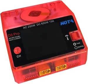 with Phone Wireless Charging for Lipo Battery Li-ion LiHv Nicd NiMH Battery RC Car Drone Support AC/DC Californian scenery Input ��Transparent Pink�� HOTA D6 Pro Balance Charger: Dual Ports Smart Charger 
