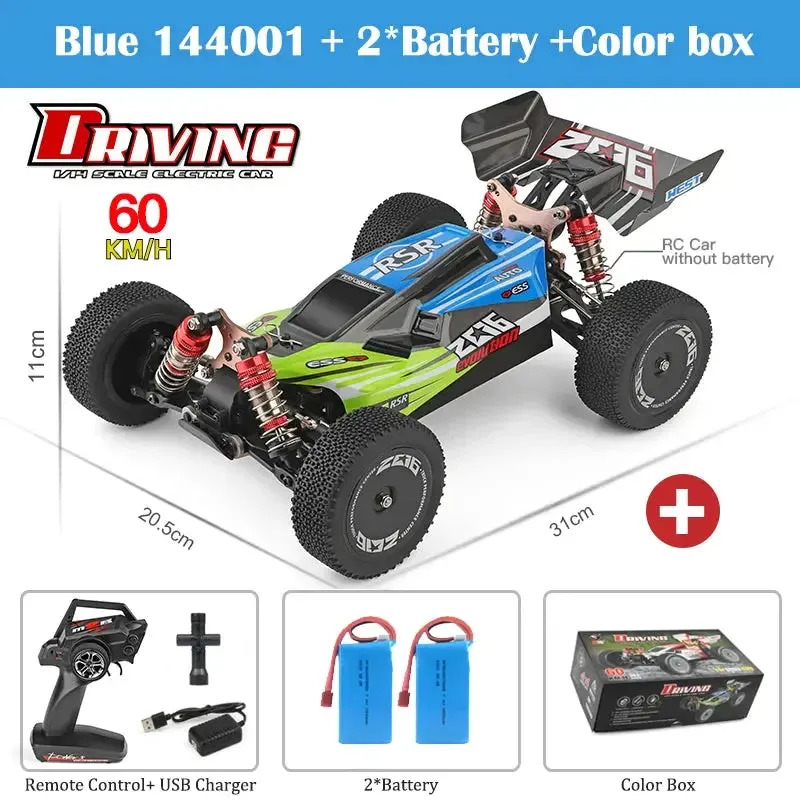 WLtoys 144001 A959-B A959 2.4G Racing RC Car 70KM/H 4WD Electric High Speed Car Off-Road Drift Remote Control Toys for Children