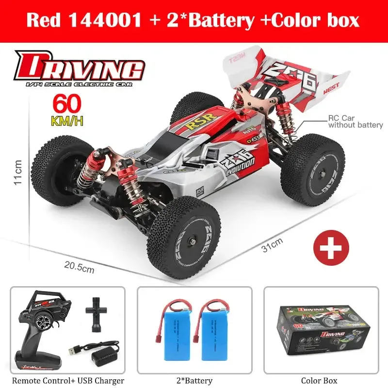 WLtoys 144001 A959-B A959 2.4G Racing RC Car 70KM/H 4WD Electric High Speed Car Off-Road Drift Remote Control Toys for Children
