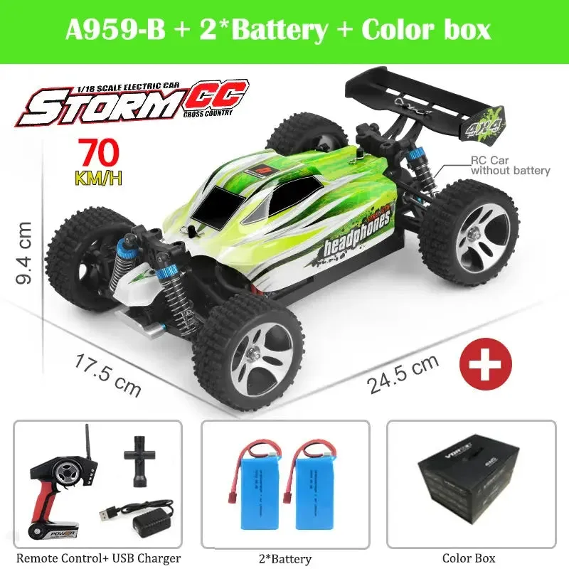 WLtoys 144001 A959-B A959 2.4G Racing RC Car 70KM/H 4WD Electric High Speed Car Off-Road Drift Remote Control Toys for Children