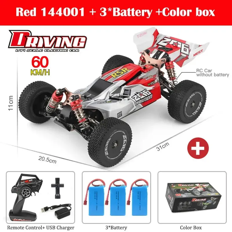 WLtoys 144001 A959-B A959 2.4G Racing RC Car 70KM/H 4WD Electric High Speed Car Off-Road Drift Remote Control Toys for Children