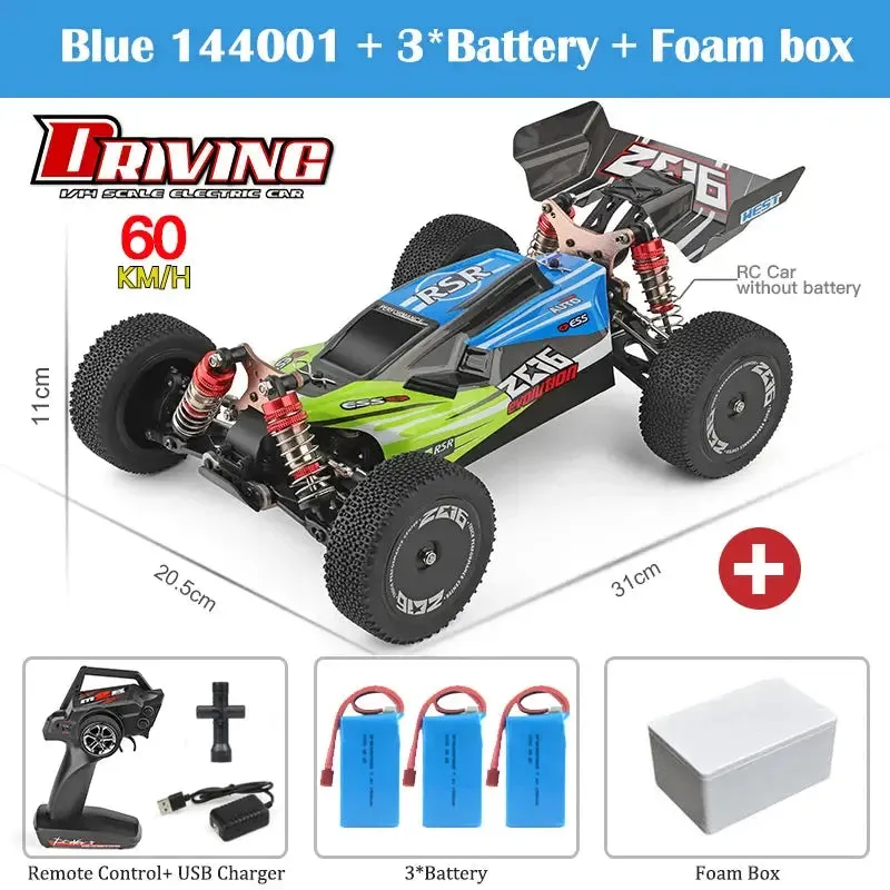 WLtoys 144001 A959-B A959 2.4G Racing RC Car 70KM/H 4WD Electric High Speed Car Off-Road Drift Remote Control Toys for Children