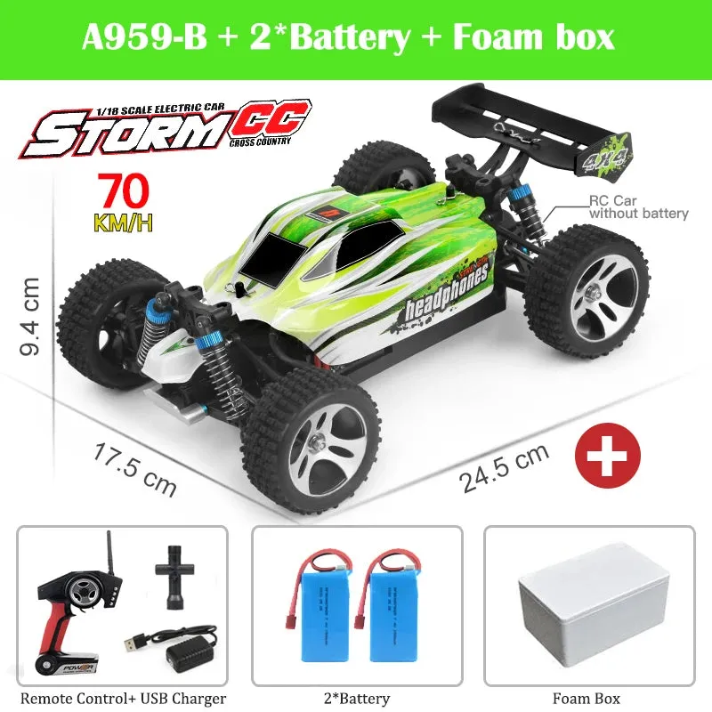 WLtoys 144001 A959-B A959 2.4G Racing RC Car 70KM/H 4WD Electric High Speed Car Off-Road Drift Remote Control Toys for Children