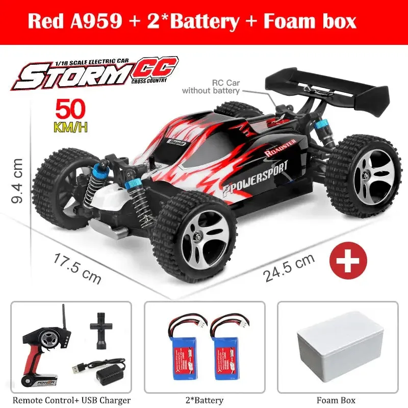 WLtoys 144001 A959-B A959 2.4G Racing RC Car 70KM/H 4WD Electric High Speed Car Off-Road Drift Remote Control Toys for Children