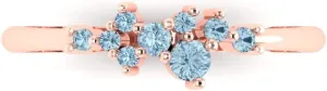 Women �C Birthstone Gift for Her Clara Pucci 0.17 Ct Round Cut VVS1 Blue Moissanite Wedding Band �C Stackable 14K Solid Rose Gold Ring gibe field tournament plasticity �C Bridal Anniversary Band for 