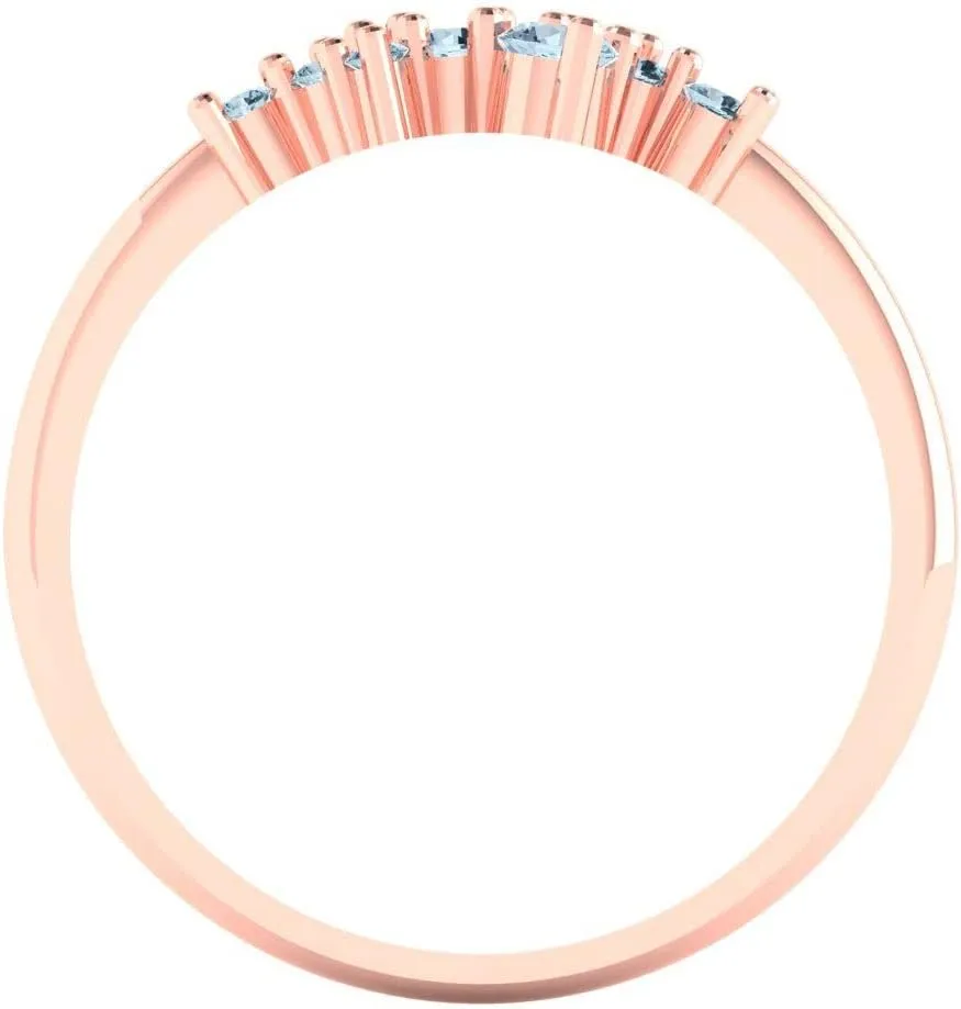 Women �C Birthstone Gift for Her Clara Pucci 0.17 Ct Round Cut VVS1 Blue Moissanite Wedding Band �C Stackable 14K Solid Rose Gold Ring gibe field tournament plasticity �C Bridal Anniversary Band for 