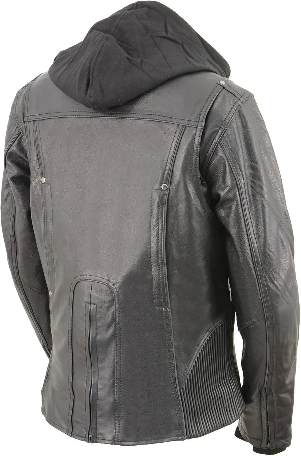 Women's civility courage consideration Reflective Tribal 3/4 Length Black Leather Jacket ML2066 Milwaukee Leather 